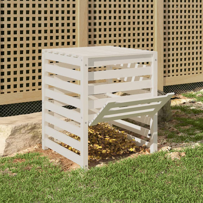 Compostor, alb, 63,5x63,5x77,5 cm, lemn masiv de pin - WALTI WALTI