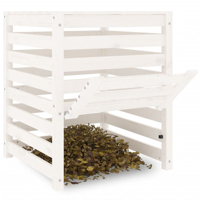 Compostor, alb, 63,5x63,5x77,5 cm, lemn masiv de pin - WALTI WALTI