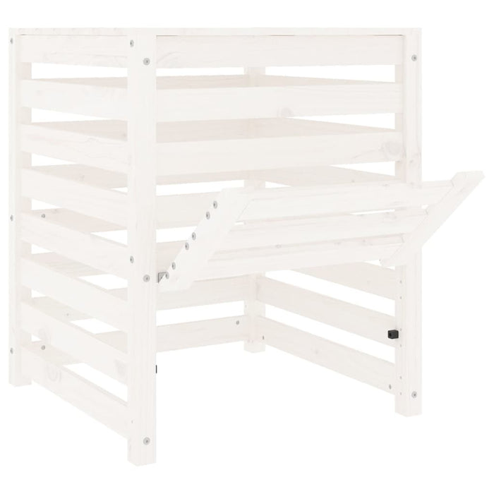 Compostor, alb, 63,5x63,5x77,5 cm, lemn masiv de pin - WALTI WALTI