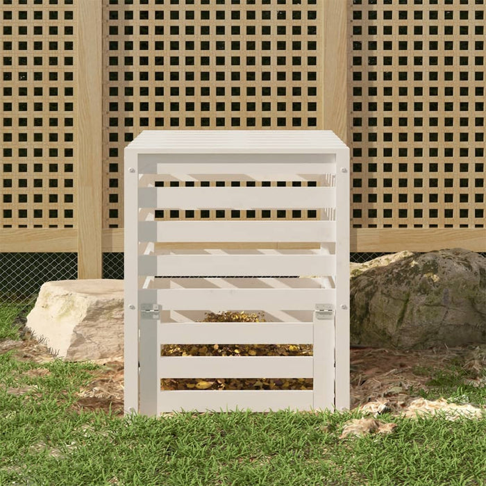 Compostor, alb, 63,5x63,5x77,5 cm, lemn masiv de pin - WALTI WALTI