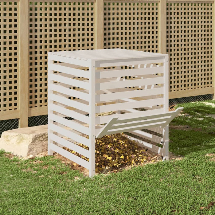 Compostor, alb, 82,5x82,5x99,5 cm, lemn masiv de pin - WALTI WALTI