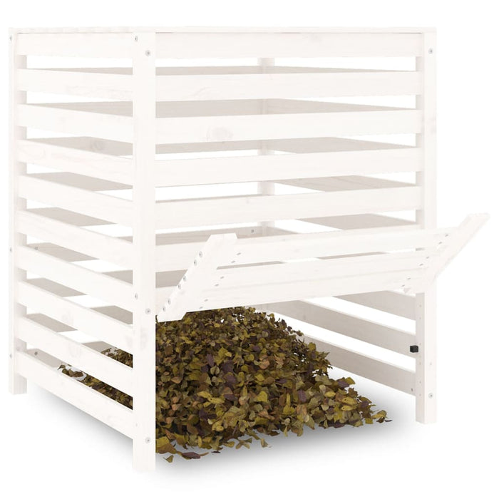 Compostor, alb, 82,5x82,5x99,5 cm, lemn masiv de pin - WALTI WALTI