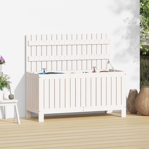 Cutie de depozitare grădină, alb, 108x42,5x54 cm lemn masiv pin - WALTI WALTI