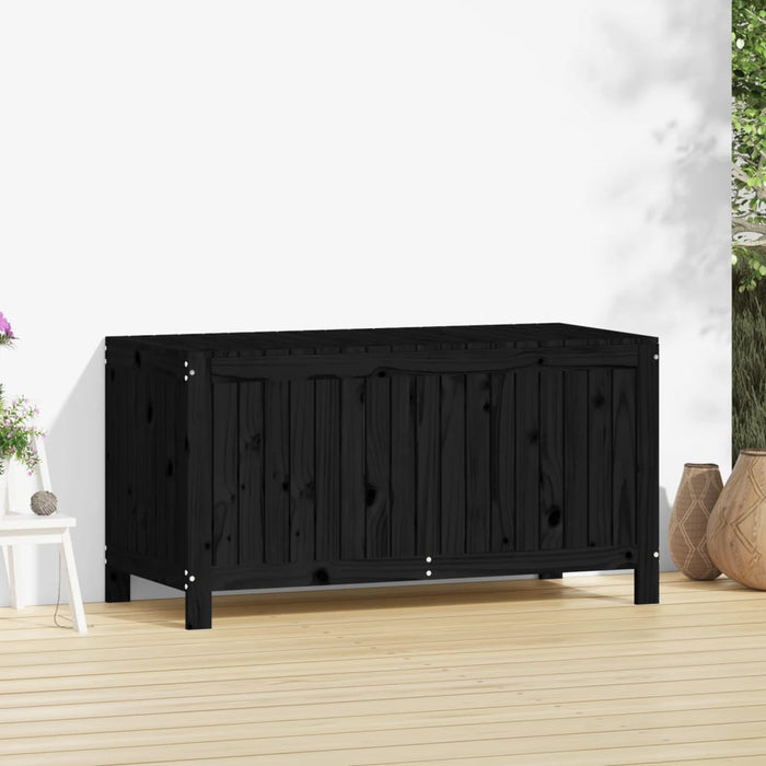 Cutie de depozitare grădină, negru, 121x55x64 cm lemn masiv pin - WALTI WALTI