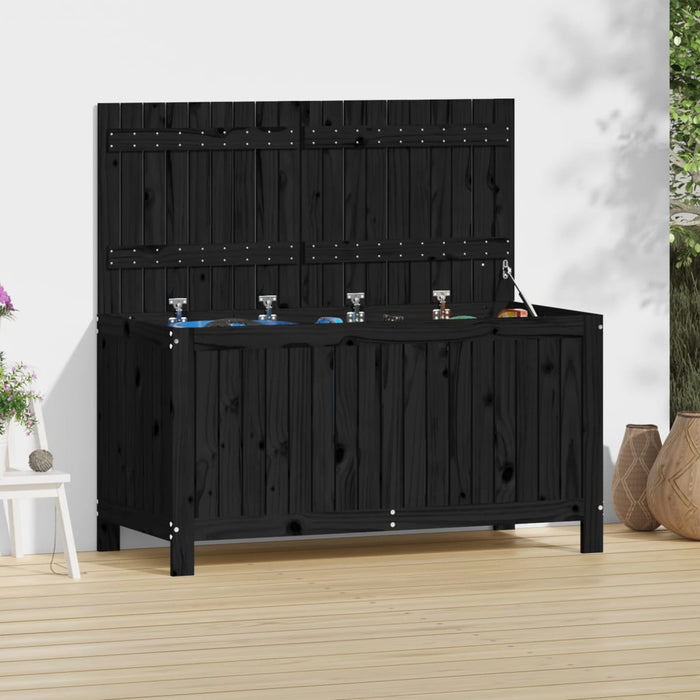 Cutie de depozitare grădină, negru, 121x55x64 cm lemn masiv pin - WALTI WALTI