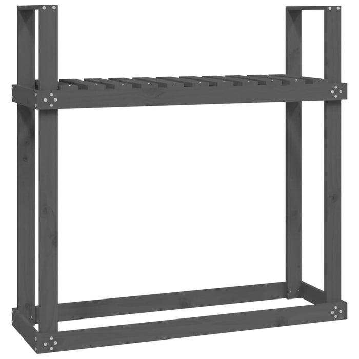 Rastel pentru lemne de foc, gri, 110x35x108,5 cm lemn masiv pin WALTI