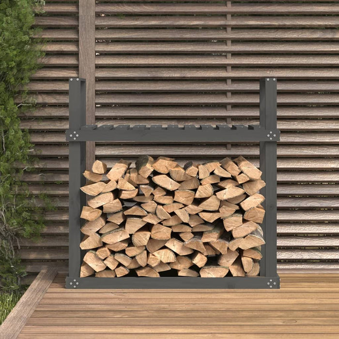 Rastel pentru lemne de foc, gri, 110x35x108,5 cm lemn masiv pin WALTI