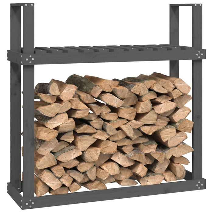 Rastel pentru lemne de foc, gri, 110x35x108,5 cm lemn masiv pin WALTI