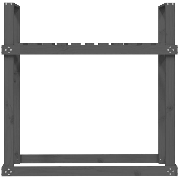 Rastel pentru lemne de foc, gri, 110x35x108,5 cm lemn masiv pin WALTI