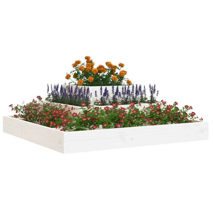 Jardinieră, alb, 80x80x27 cm, lemn masiv de pin - WALTI WALTI