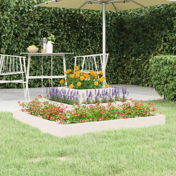 Jardinieră, alb, 80x80x27 cm, lemn masiv de pin - WALTI WALTI
