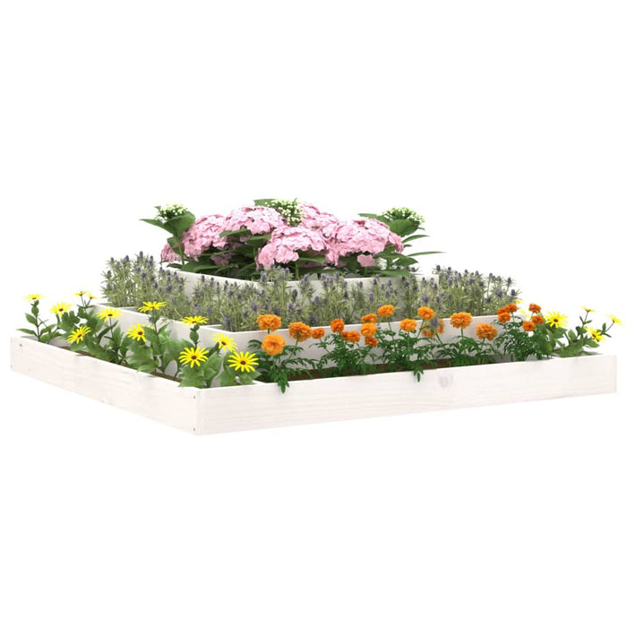 Jardinieră, alb, 110x110x27 cm, lemn masiv de pin - WALTI WALTI