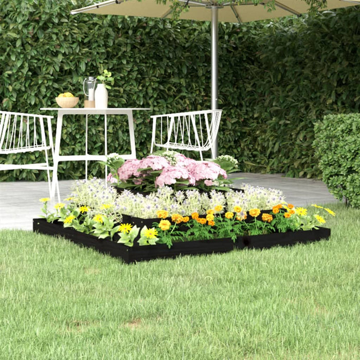 Jardinieră, negru, 110x110x27 cm, lemn masiv de pin - WALTI WALTI