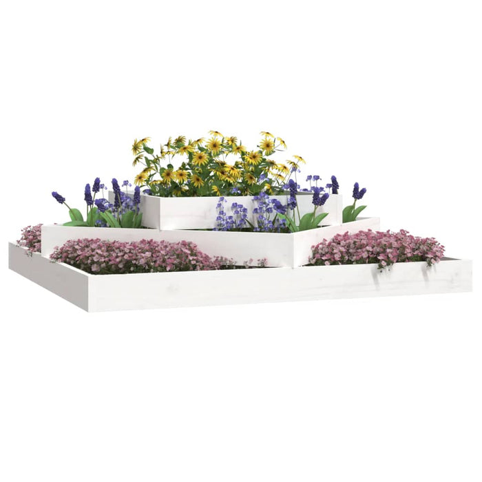 Jardinieră, alb, 112x112x27 cm, lemn masiv de pin - WALTI WALTI