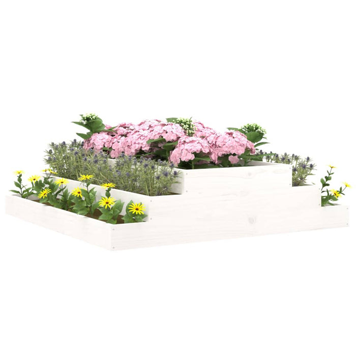 Jardinieră, alb, 110x110x27 cm, lemn masiv de pin - WALTI WALTI