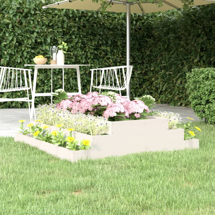Jardinieră, alb, 110x110x27 cm, lemn masiv de pin - WALTI WALTI