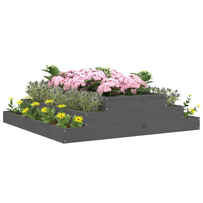 Jardinieră, gri, 110x110x27 cm, lemn masiv de pin - WALTI WALTI