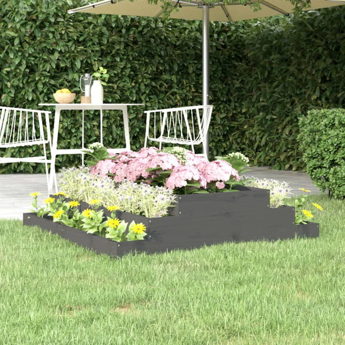 Jardinieră, gri, 110x110x27 cm, lemn masiv de pin - WALTI WALTI