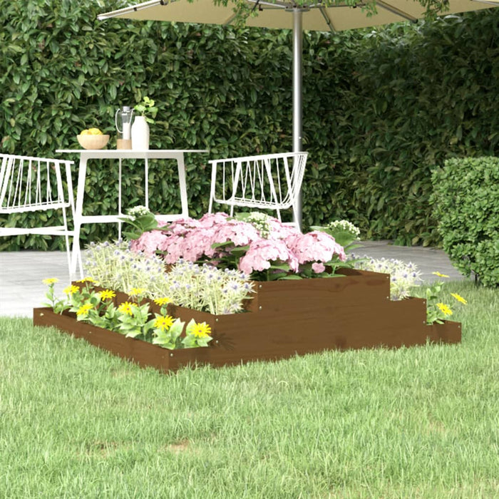 Jardinieră, maro miere, 110x110x27 cm, lemn masiv de pin - WALTI WALTI