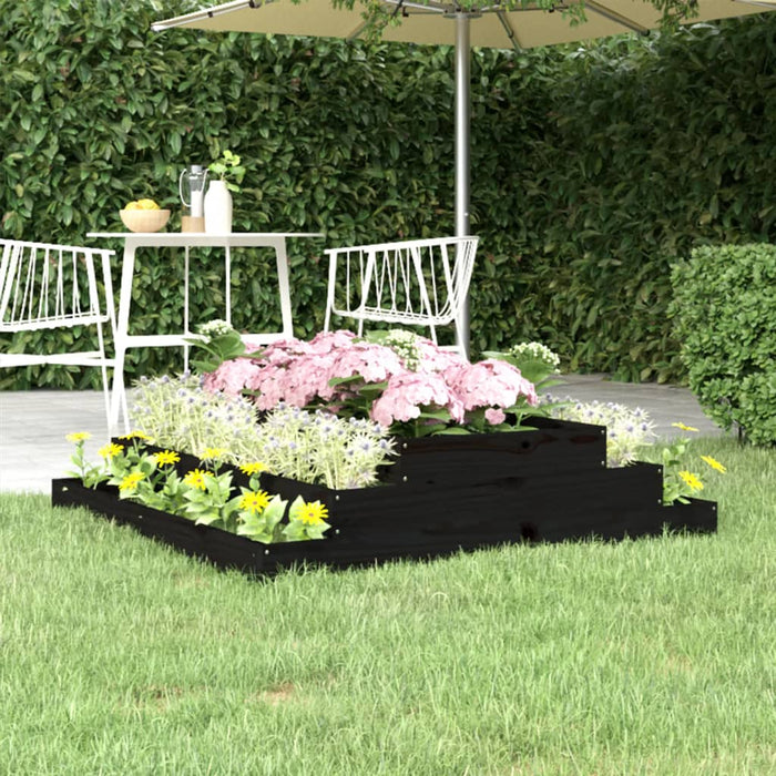 Jardinieră, negru, 110x110x27 cm, lemn masiv de pin - WALTI WALTI