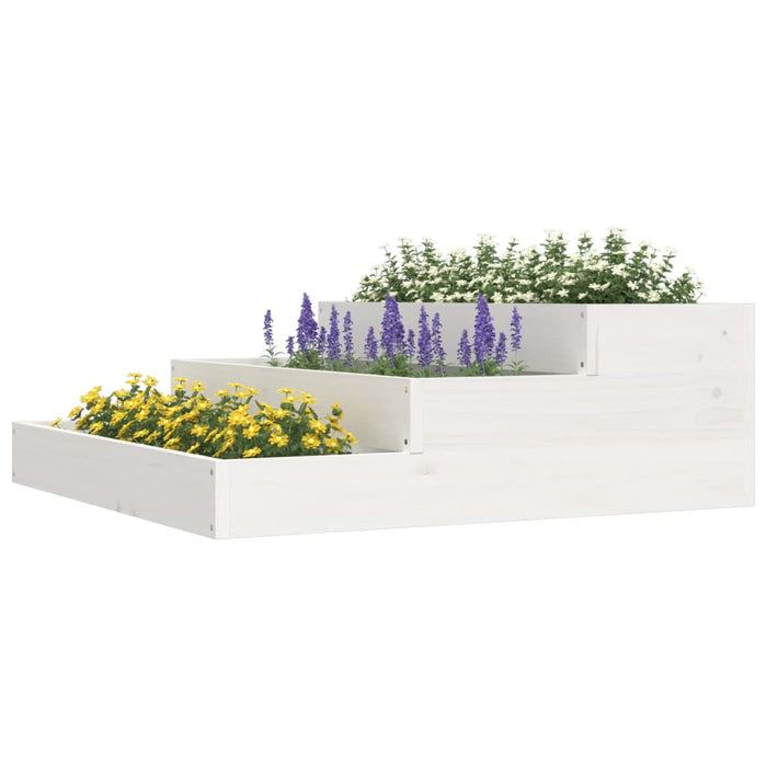 Jardinieră, alb, 78x78x27 cm, lemn masiv de pin - WALTI WALTI