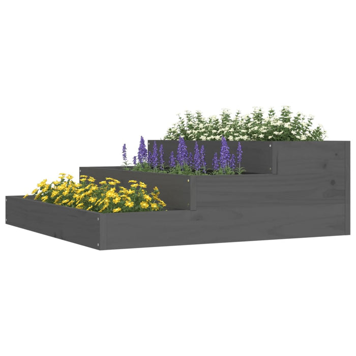 Jardinieră, gri, 78x78x27 cm, lemn masiv de pin - WALTI WALTI