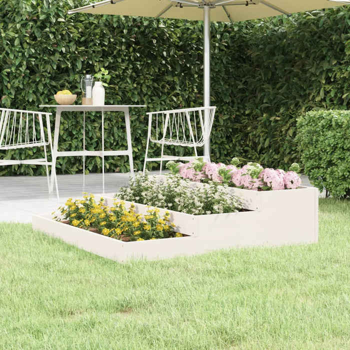 Jardinieră, alb, 107x107x27 cm, lemn masiv de pin - WALTI WALTI