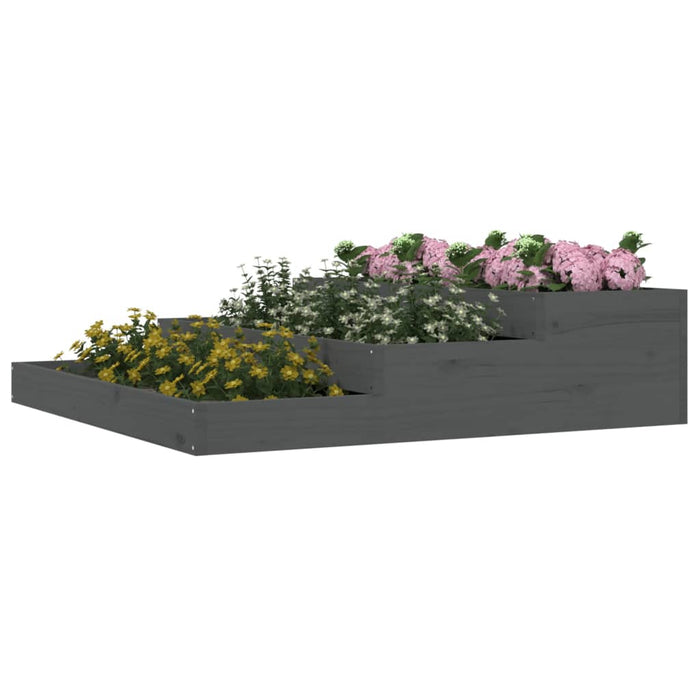 Jardinieră, gri, 107x107x27 cm, lemn masiv de pin - WALTI WALTI