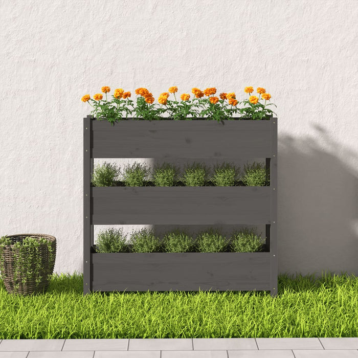 Jardinieră, gri, 112x25x104,5 cm, lemn masiv de pin - WALTI WALTI