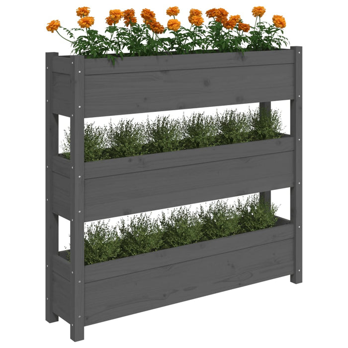 Jardinieră, gri, 112x25x104,5 cm, lemn masiv de pin - WALTI WALTI