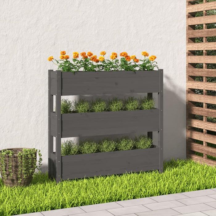 Jardinieră, gri, 112x25x104,5 cm, lemn masiv de pin - WALTI WALTI