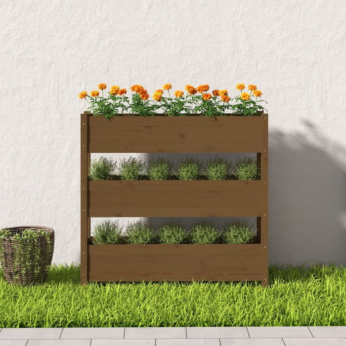 Jardinieră, maro miere, 112x25x104,5 cm, lemn masiv de pin - WALTI WALTI