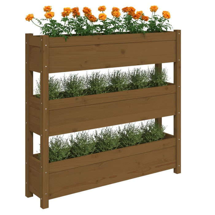 Jardinieră, maro miere, 112x25x104,5 cm, lemn masiv de pin - WALTI WALTI