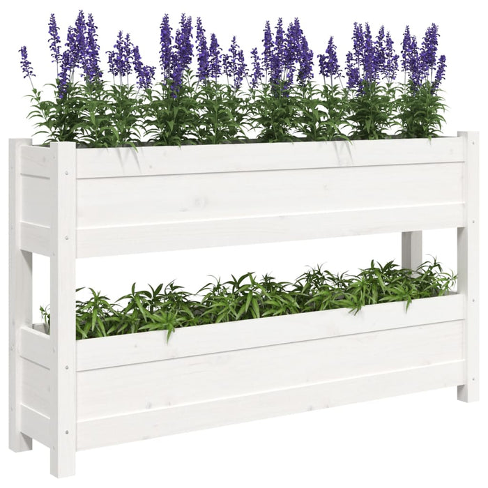 Jardinieră, alb, 112x25x66 cm, lemn masiv de pin - WALTI WALTI