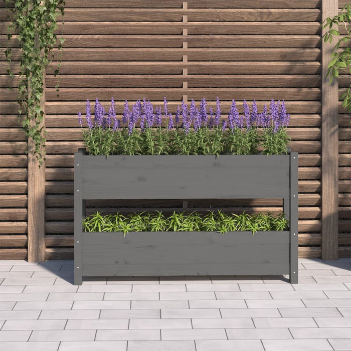 Jardinieră, gri, 112x25x66 cm, lemn masiv de pin - WALTI WALTI