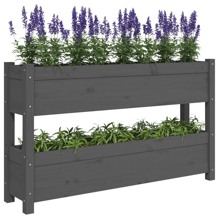 Jardinieră, gri, 112x25x66 cm, lemn masiv de pin - WALTI WALTI