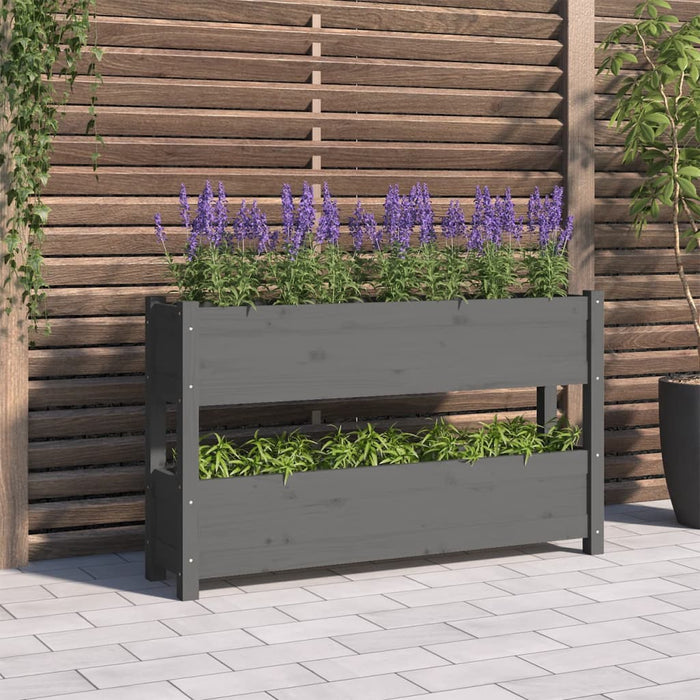 Jardinieră, gri, 112x25x66 cm, lemn masiv de pin - WALTI WALTI