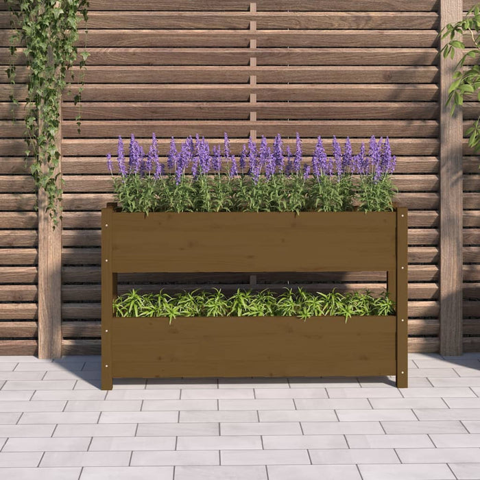 Jardinieră, maro miere, 112x25x66 cm, lemn masiv de pin - WALTI WALTI