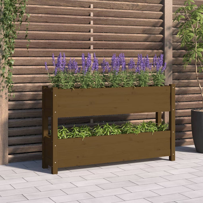 Jardinieră, maro miere, 112x25x66 cm, lemn masiv de pin - WALTI WALTI