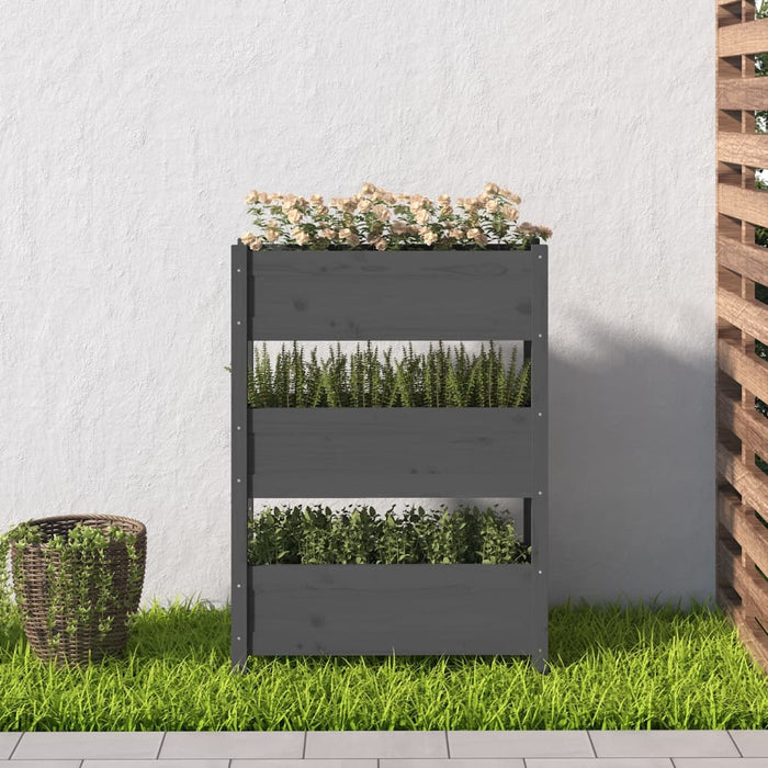 Jardinieră, gri, 77 x 25 x 104,5 cm, lemn masiv de pin - WALTI WALTI