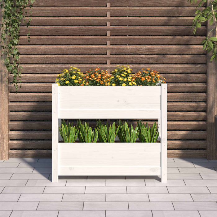 Jardinieră, alb, 77x25x66 cm, lemn masiv de pin - WALTI WALTI