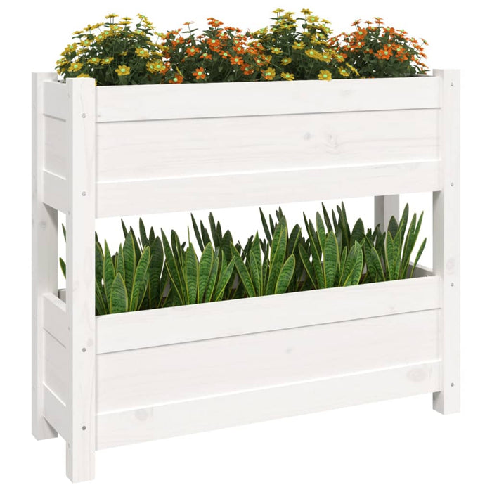 Jardinieră, alb, 77x25x66 cm, lemn masiv de pin - WALTI WALTI