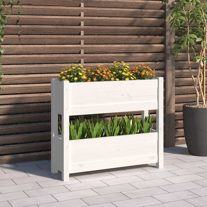 Jardinieră, alb, 77x25x66 cm, lemn masiv de pin - WALTI WALTI
