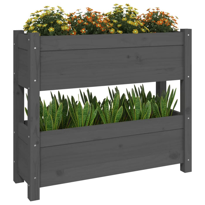 Jardinieră, gri, 77x25x66 cm, lemn masiv de pin - WALTI WALTI