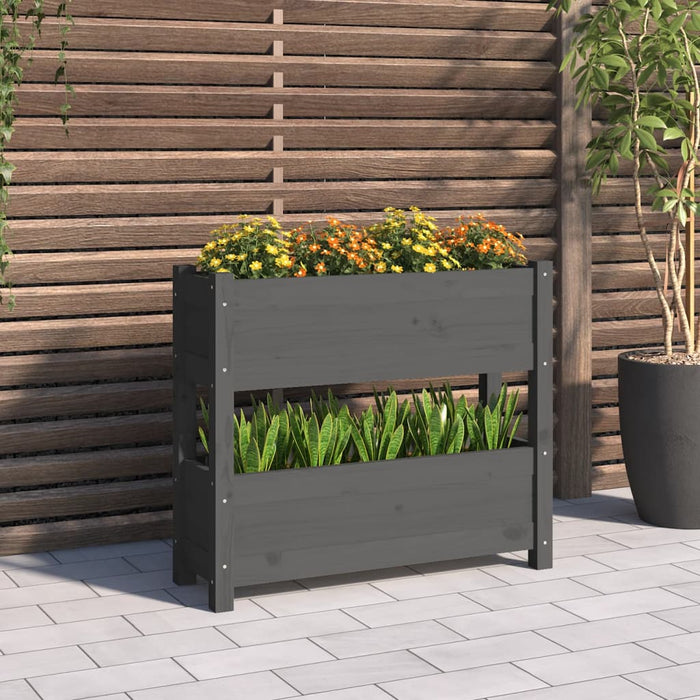 Jardinieră, gri, 77x25x66 cm, lemn masiv de pin - WALTI WALTI