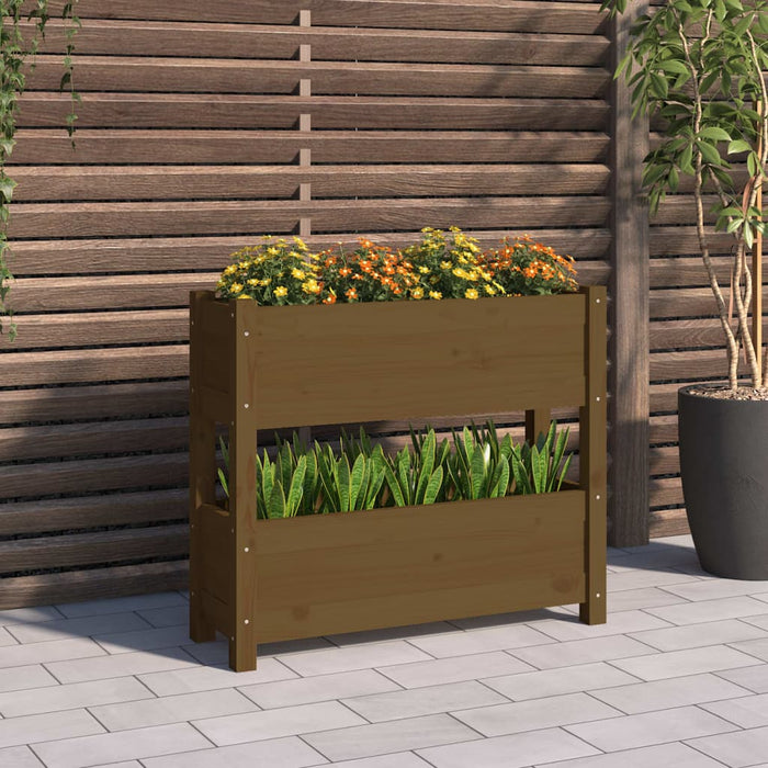 Jardinieră, maro miere, 77x25x66 cm, lemn masiv de pin - WALTI WALTI