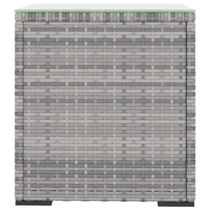 Masă laterală, gri, 40x37x40,5 cm poliratan/sticlă securizată - WALTI WALTI