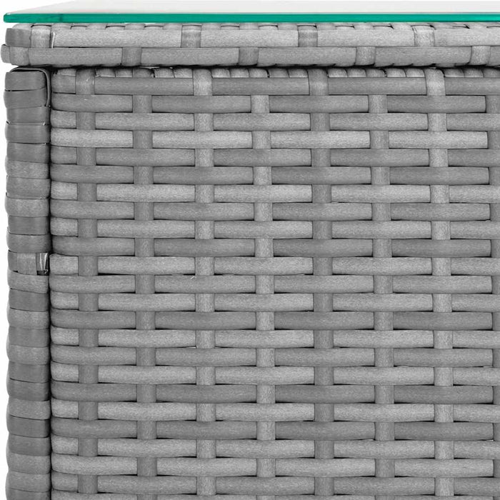 Masă laterală, gri, 40x37x40,5 cm poliratan/sticlă securizată - WALTI WALTI