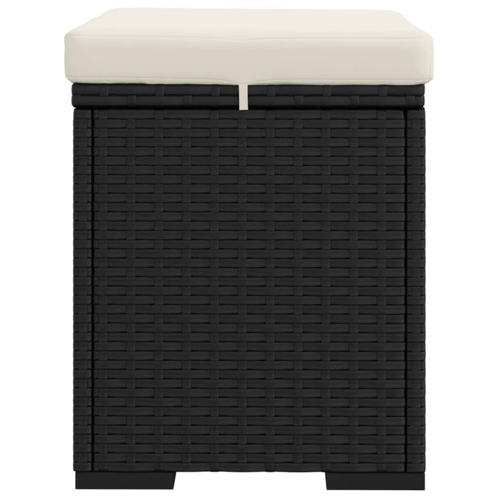 Taburete cu perne, 2 buc., negru, 40x30x40 cm, poliratan - WALTI WALTI
