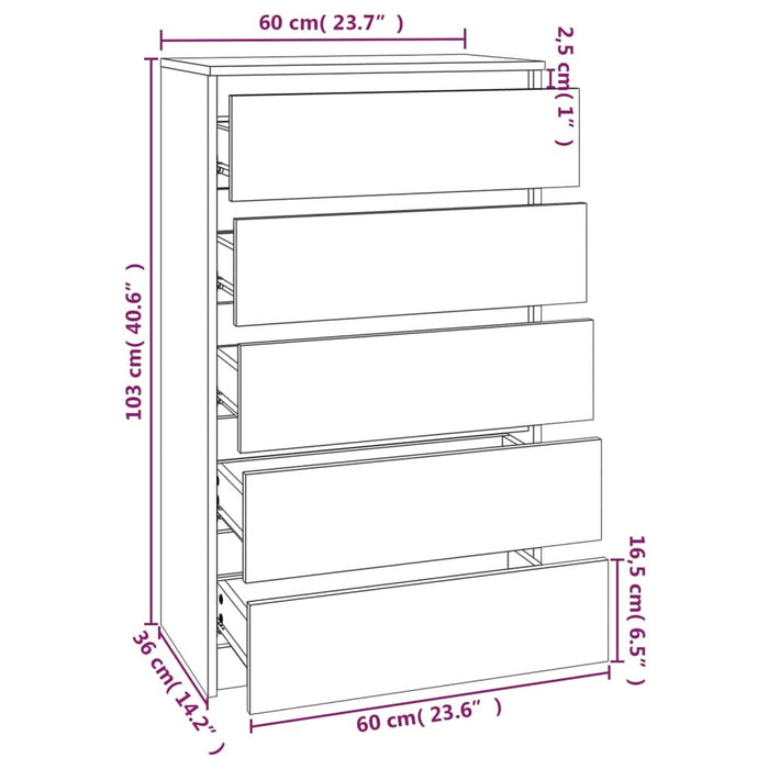 Dulap cu sertar, alb, 60x36x103 cm, lemn prelucrat - WALTI WALTI